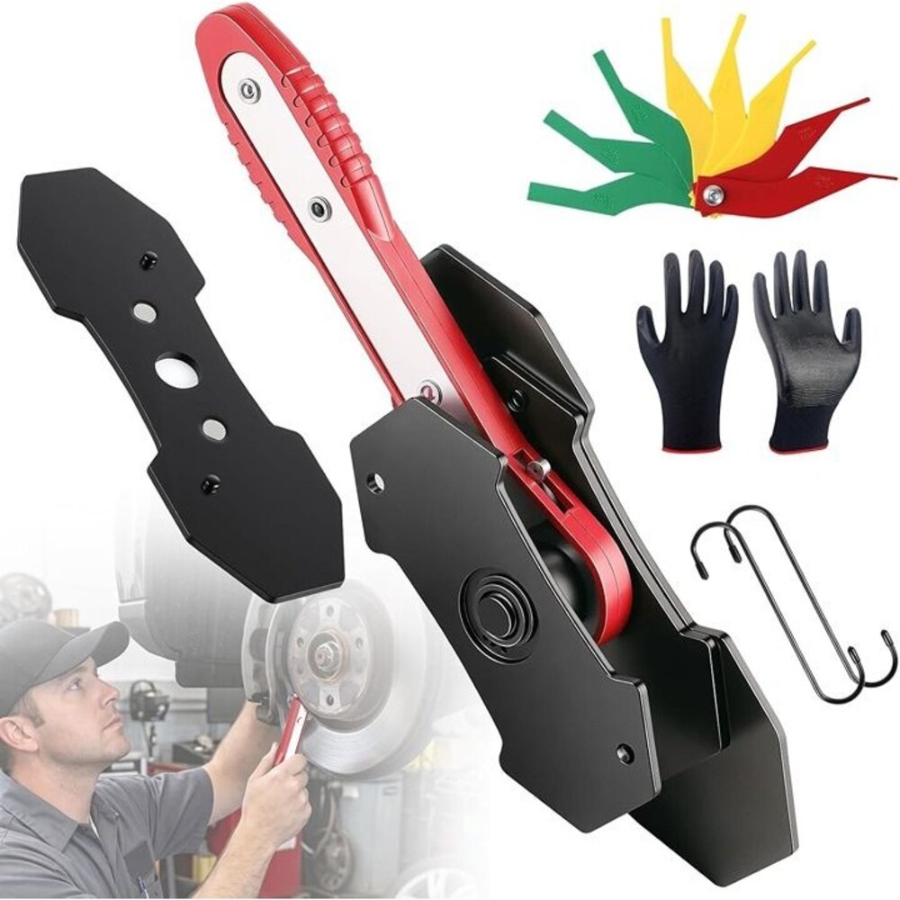 Brake Caliper Compression Tool with Brake Pad Gauge Set for Cars